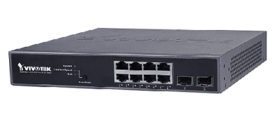 AWGEV104B130 Vivotek Switch Gigabit PoE 8 puertos GE - 2 Puertos GE SFP 130W Totales Web Smart 30W Por puerto